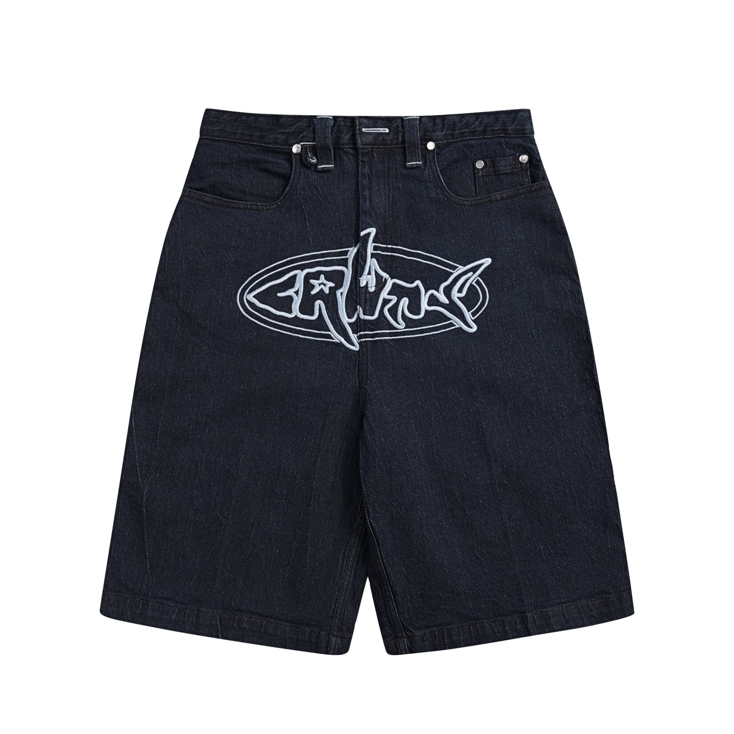 Embroidery Denim Jorts