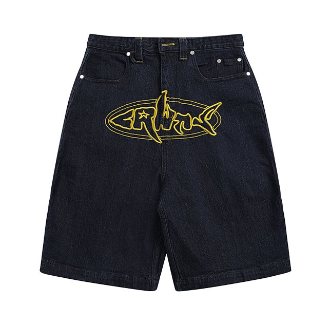 Embroidery Denim Jorts