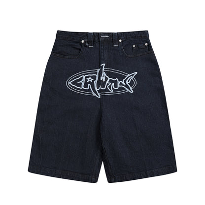 Embroidery Denim Jorts