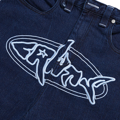 Embroidery Denim Jorts