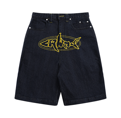 Embroidery Denim Jorts